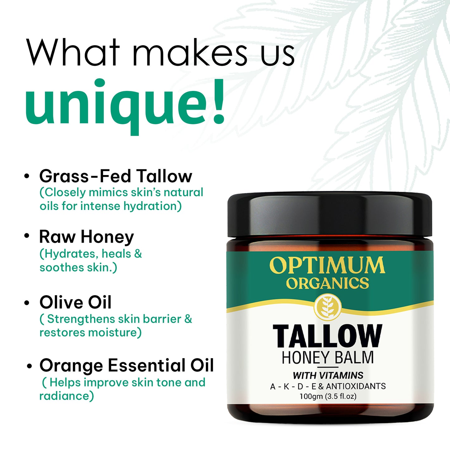 Tallow Honey Balm with Vitamins A-K-D-E & Antioxidants