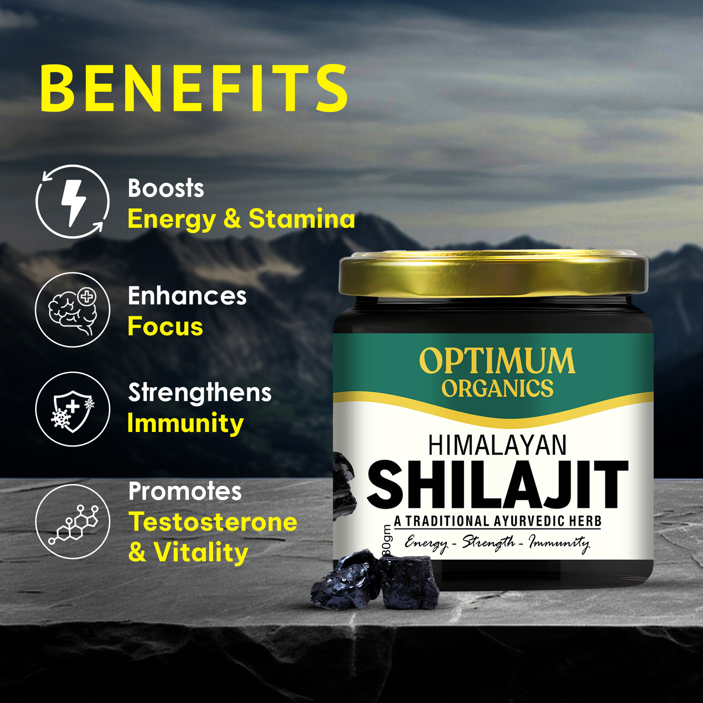 Pure Himalayan Shilajit – Boost Energy, Strength & Immunity Naturally